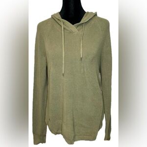 LAUREN RALPH LAUREN WAFFLE KNIT HOODIE SHIRT OLIVE GREEN SIZE MEDIUM